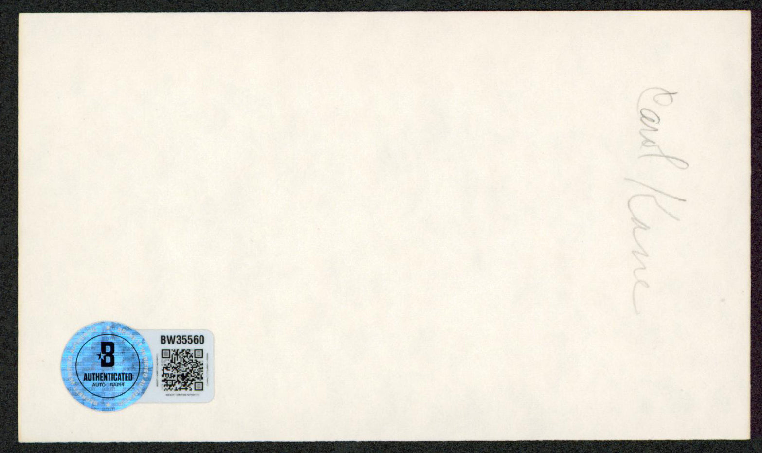 Carol Kane The Princess Bride Authentic Signed 3x5 Index Card BAS #BW35560