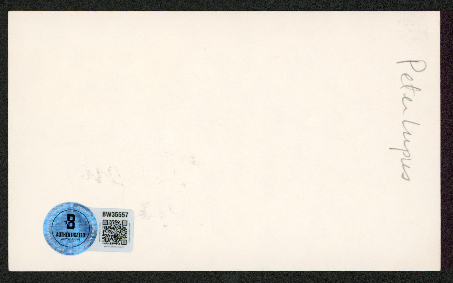 Peter Lupus Mission: Impossible Authentic Signed 3x5 Index Card BAS #BW35557