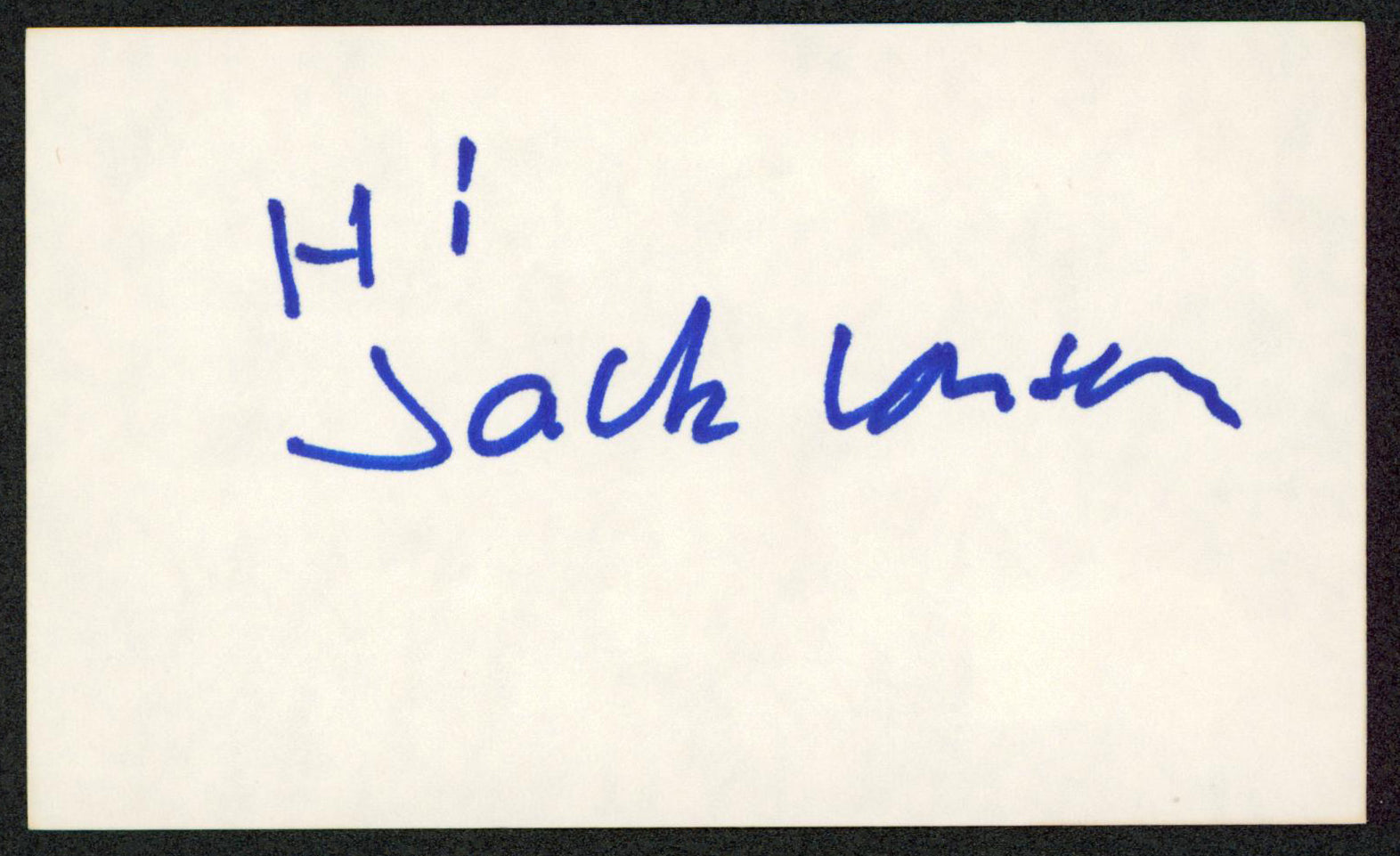 Jack Larson Adventures of Superman "Hi!" Signed 3x5 Index Card BAS #BW35543
