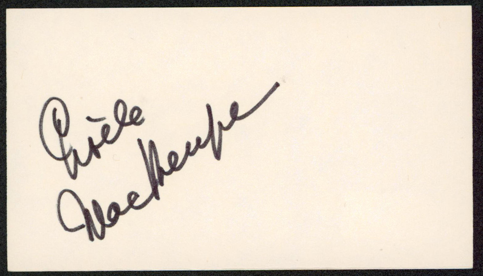Gisele MacKenzie Your Hit Parade Authentic Signed 3x5 Index Card BAS #BW35540