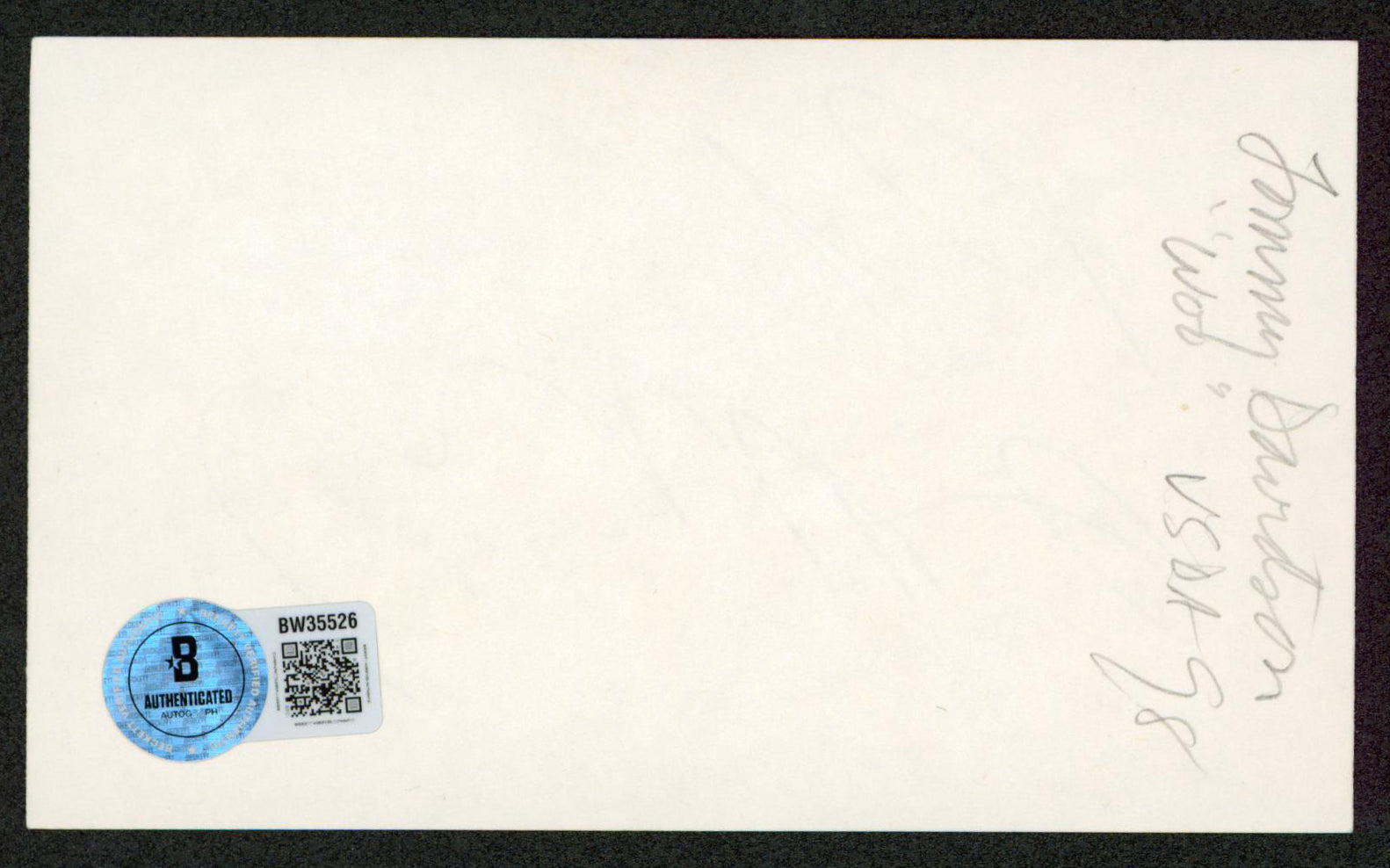 Tommy Davidson In Living Color Authentic Signed 3x5 Index Card BAS #BW35526