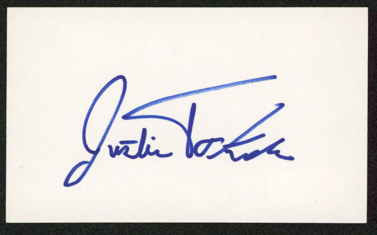 Justin Torkildsen The Bold and the Beautiful Signed 3x5 Index Card BAS #BW35519