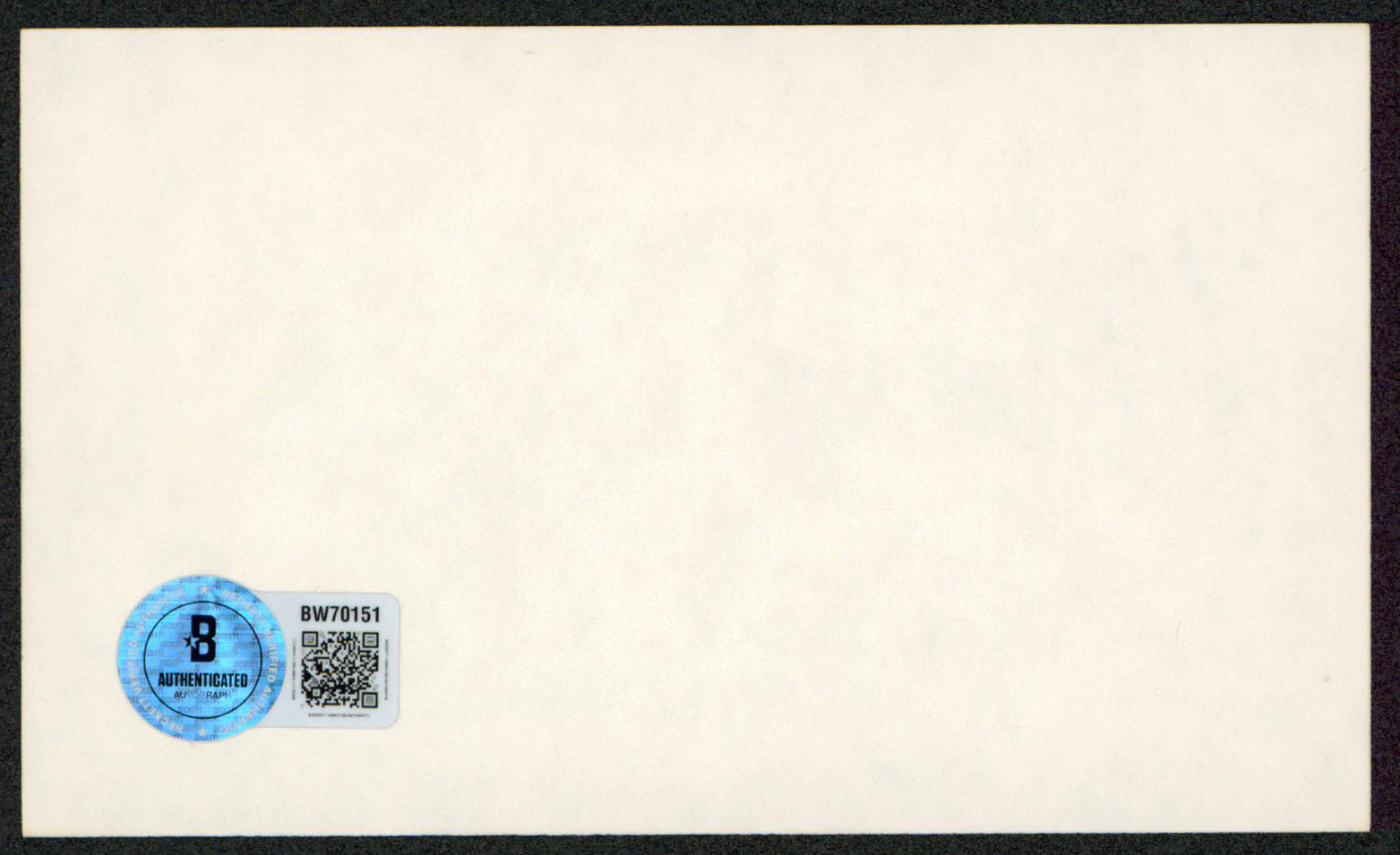 Paul Valentine Against All Odds "Best Wishes" Signed 3x5 Index Card BAS #BW70151