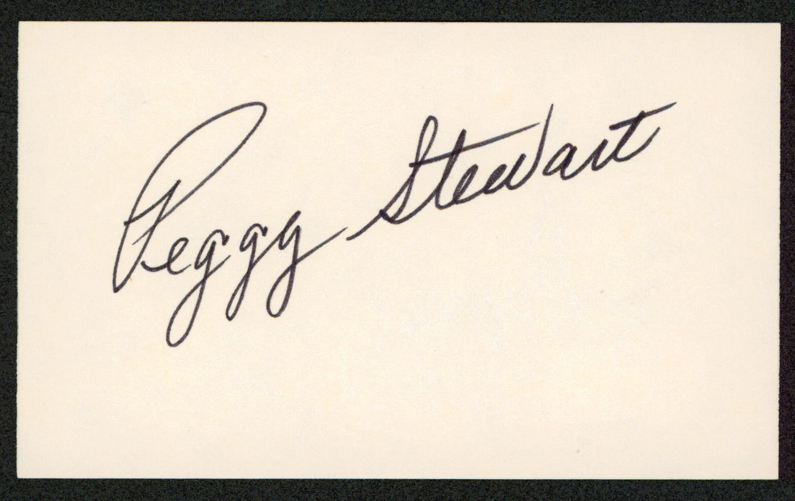 Peggy Stewart That's My Boy Authentic Signed 3x5 Index Card BAS #BW70146