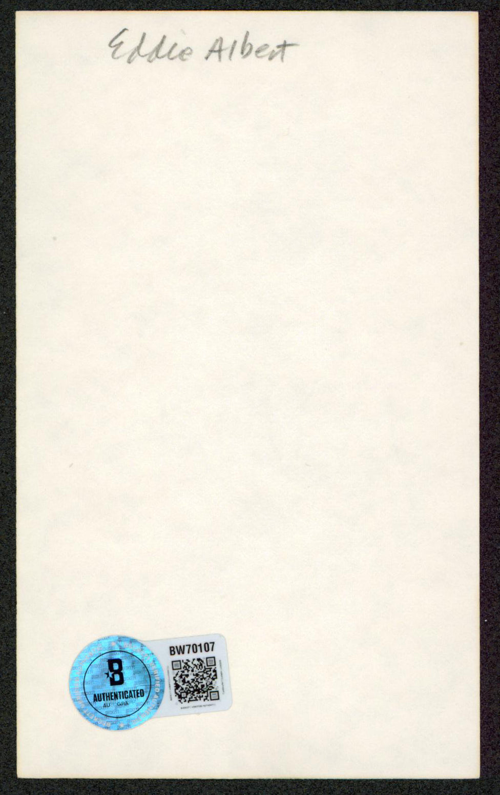 Eddie Albert Green Acres Authentic Signed 3x5 Index Card BAS #BW70107