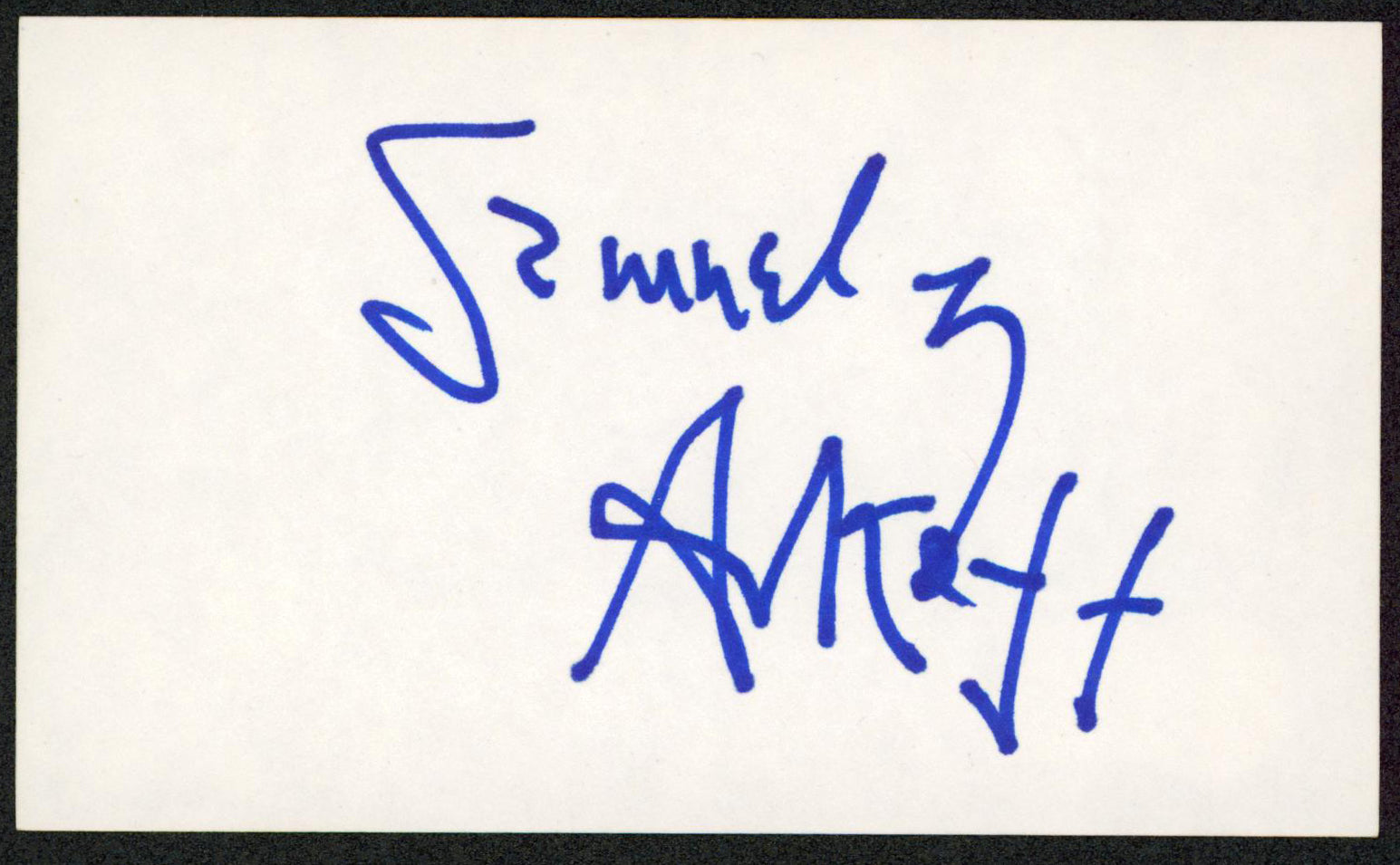 Samuel Arkoff The Amityville Horror Authentic Signed 3x5 Index Card BAS #BW70103