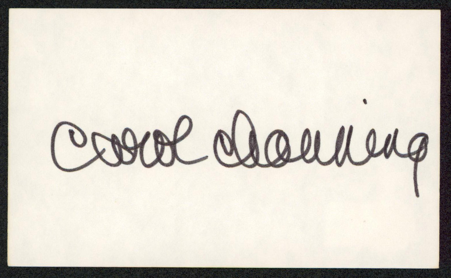 Carol Channing Hello Dolly Authentic Signed 3x5 Index Card BAS #BW70006
