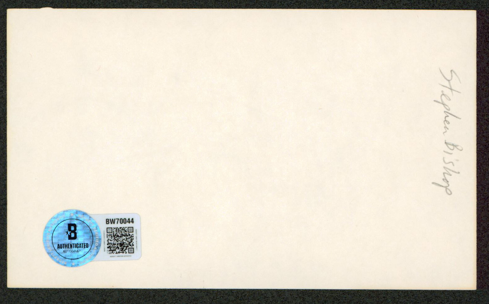 Stephen Bishop Animal House Authentic Signed 3x5 Index Card Autographed BAS