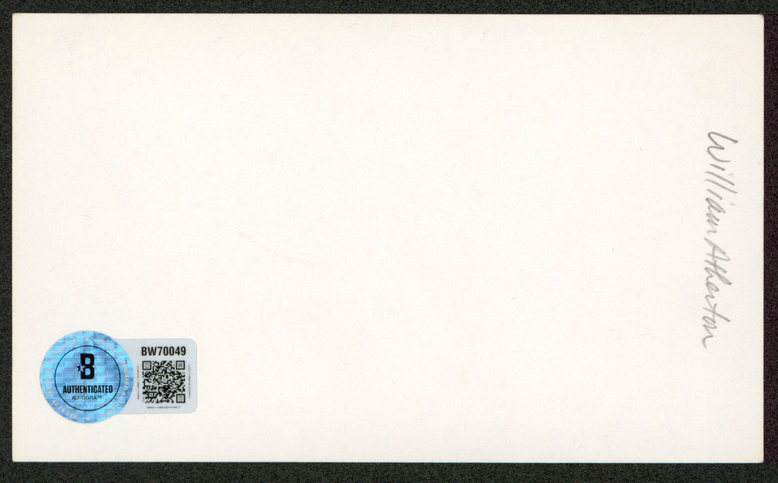 William Atherton Ghostbusters Authentic Signed 3x5 Index Card Autographed BAS