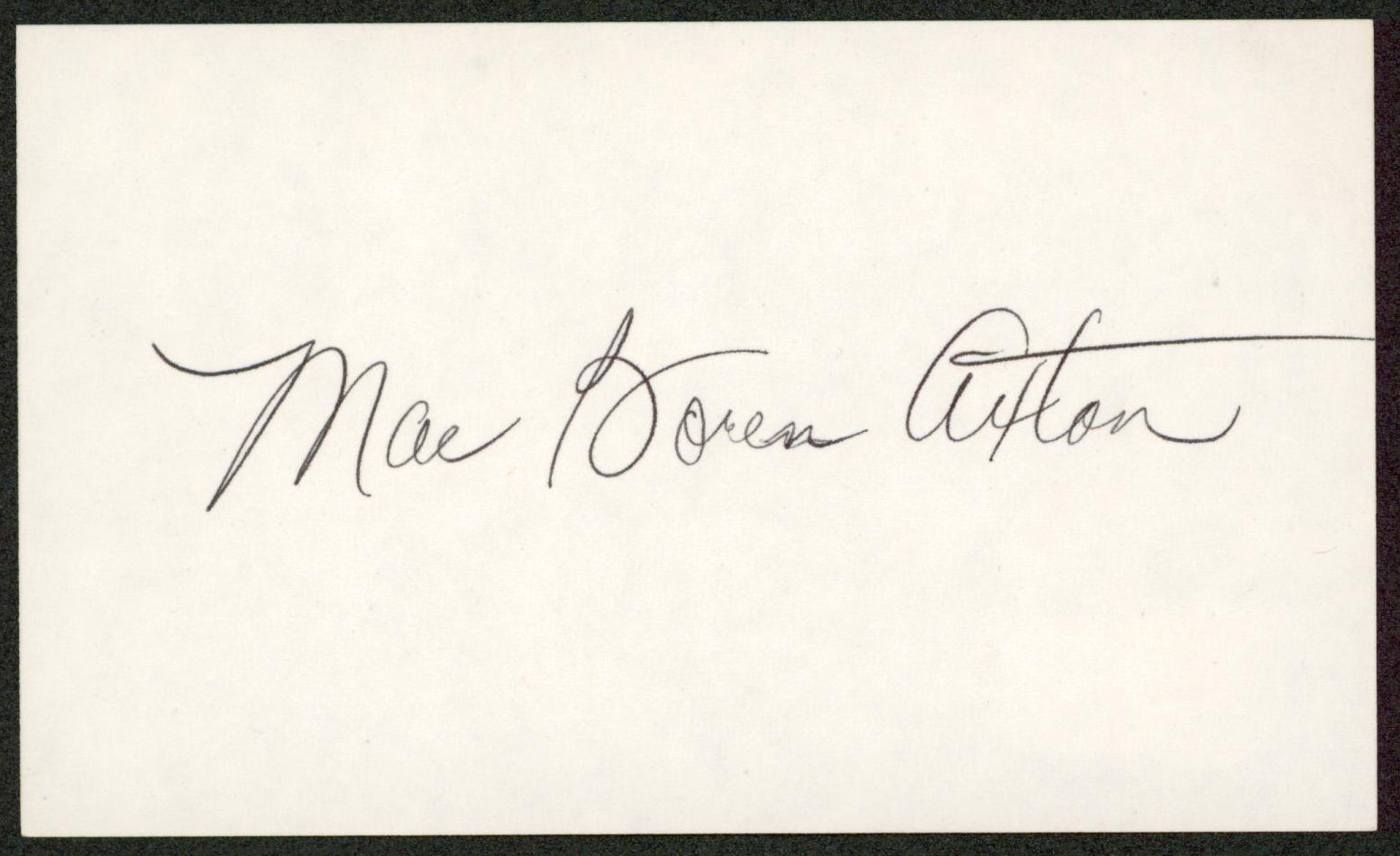 Mae Boren Axton Musician Authentic Signed 3x5 Index Card Autographed BAS