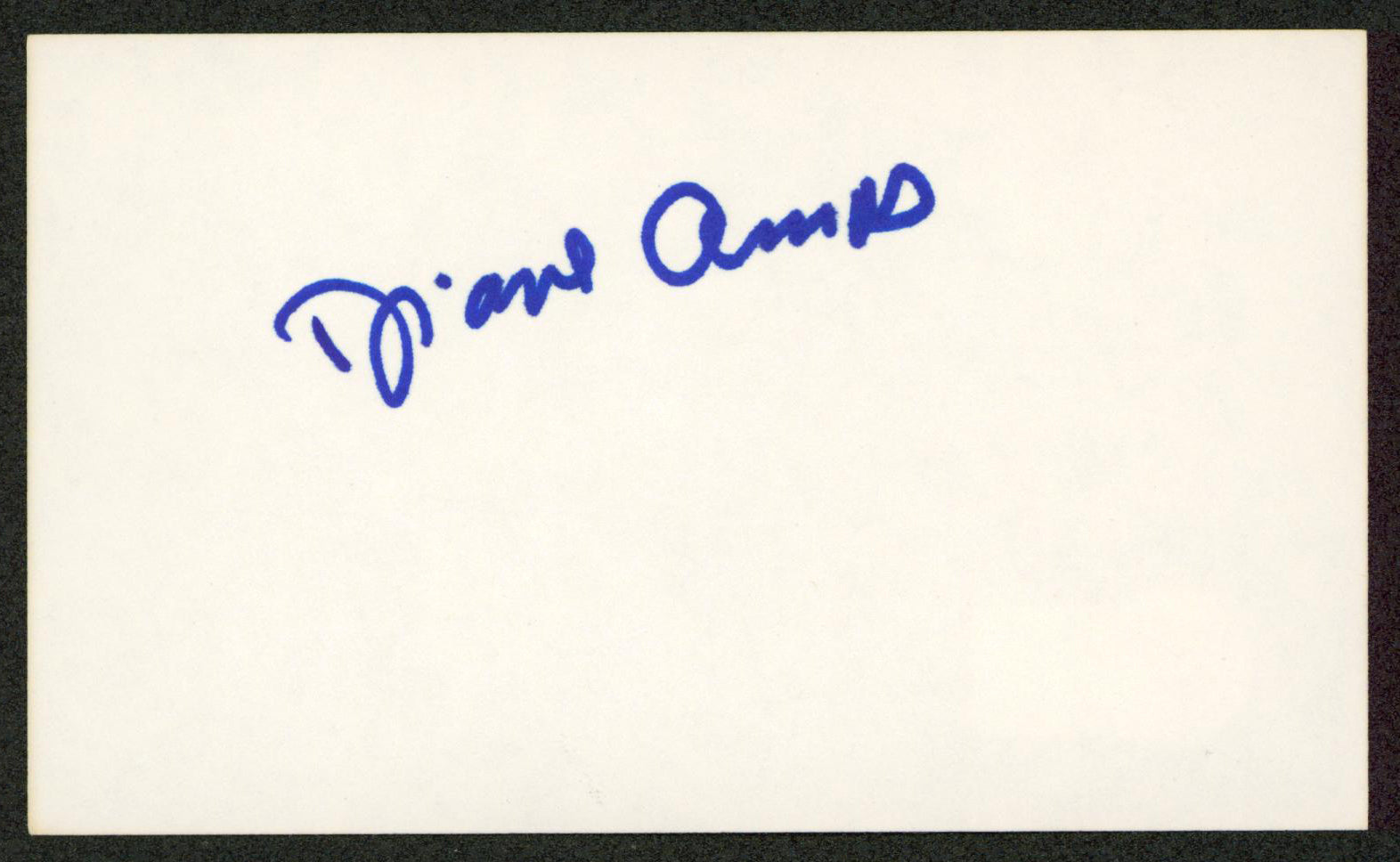 Diane Amos Copycat Authentic Signed 3x5 Index Card Autographed BAS