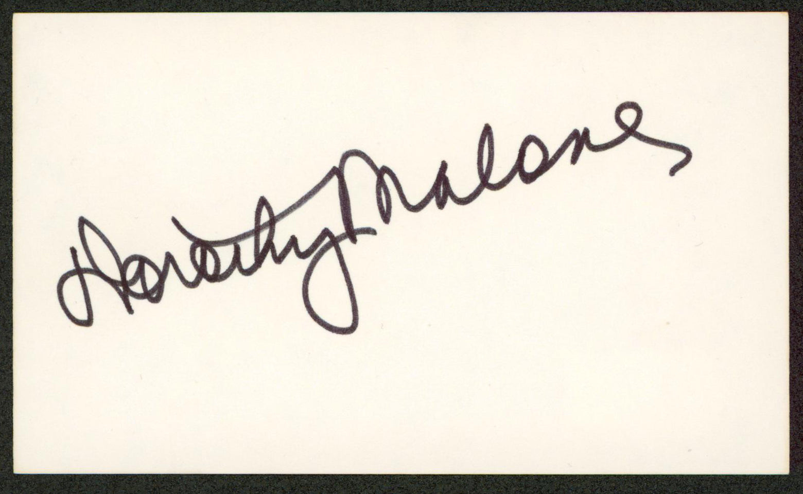 Dorothy Malone The Big Sleep Authentic Signed 3x5 Index Card BAS #BW35550