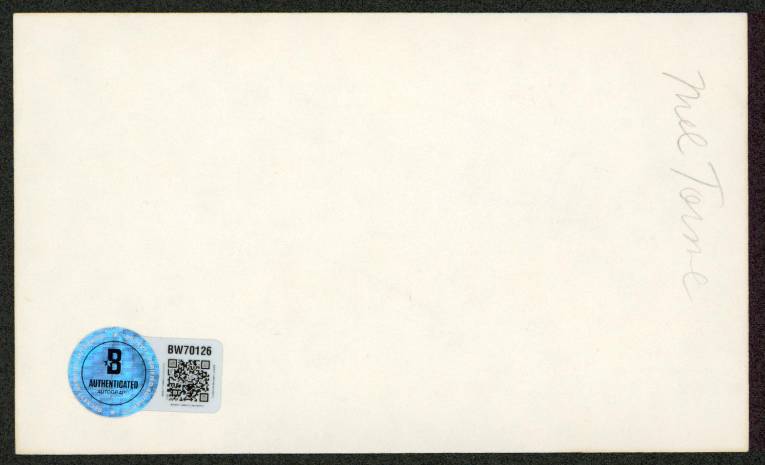 Mel Torme Singer Authentic Signed 3x5 Index Card Autographed BAS #BW70126