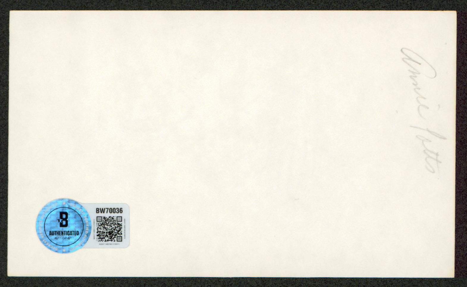 Annie Potts Ghostbusters Authentic Signed 3x5 Index Card BAS #BW70036