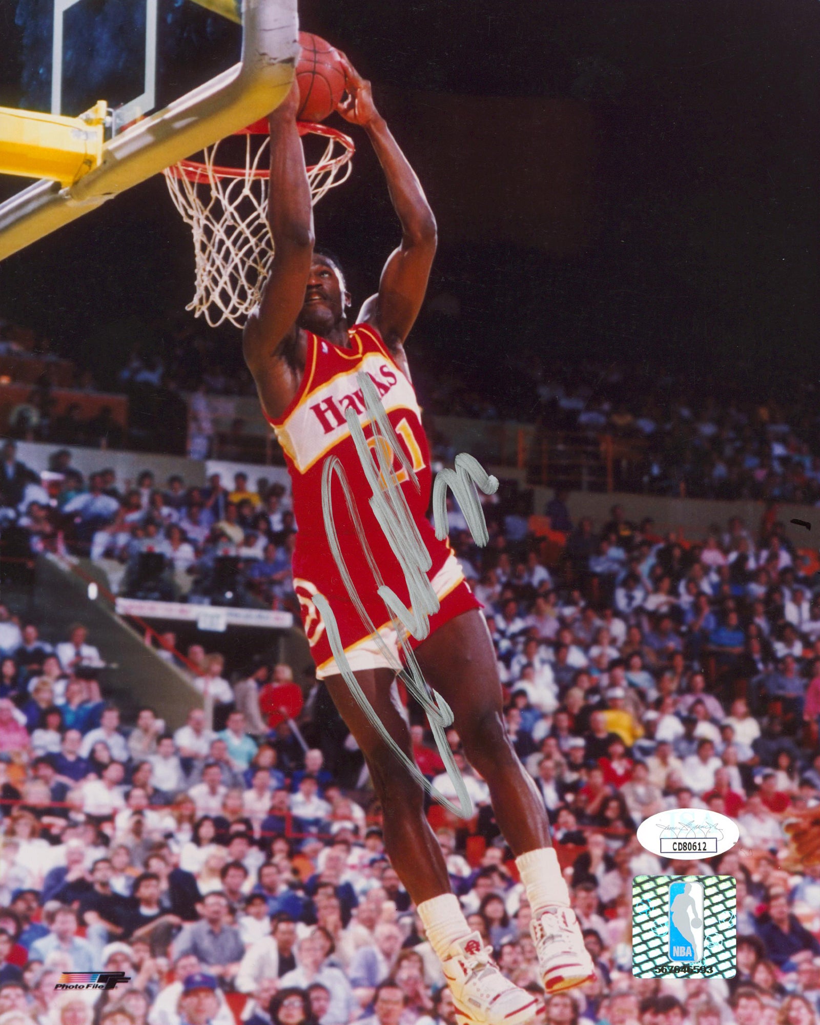 Hawks Dominique Wilkins Authentic Signed 8x10 PhotoFile Photo JSA #CD80612