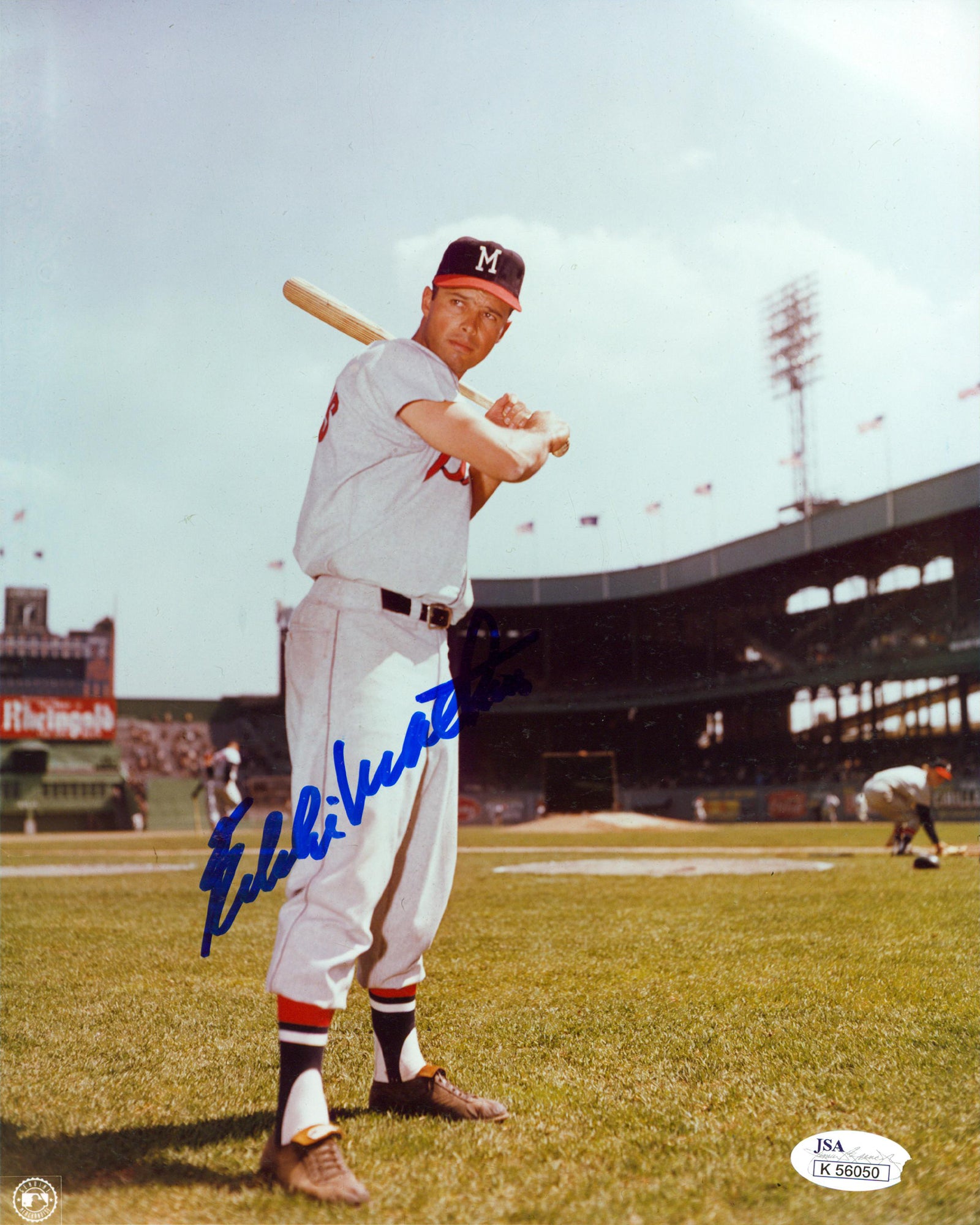Braves Eddie Mathews Authentic Signed 8x10 Vertical Photo JSA #K56050
