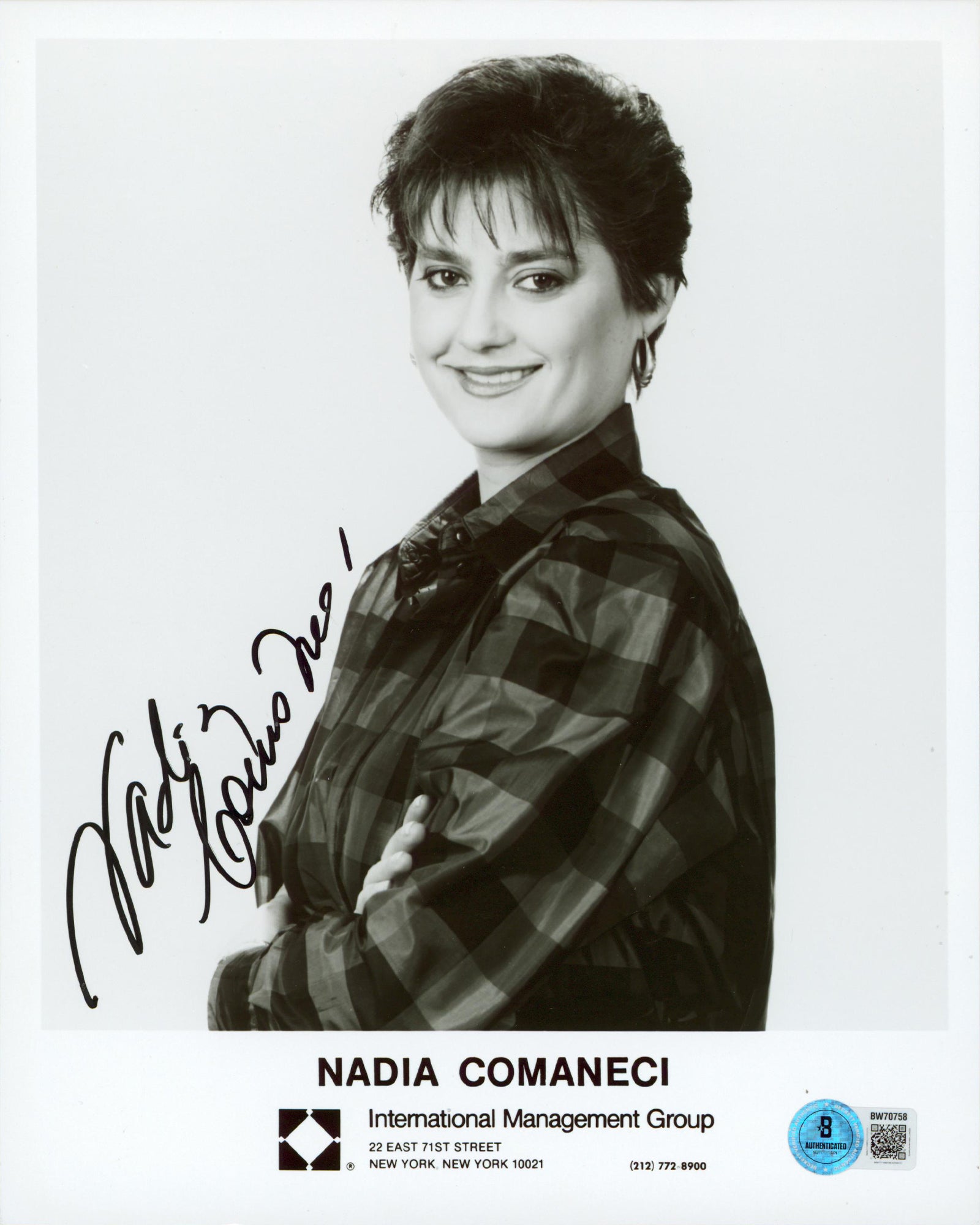 Nadia Comaneci Authentic Signed 8x10 Vertical Photo Autographed BAS #BW70758