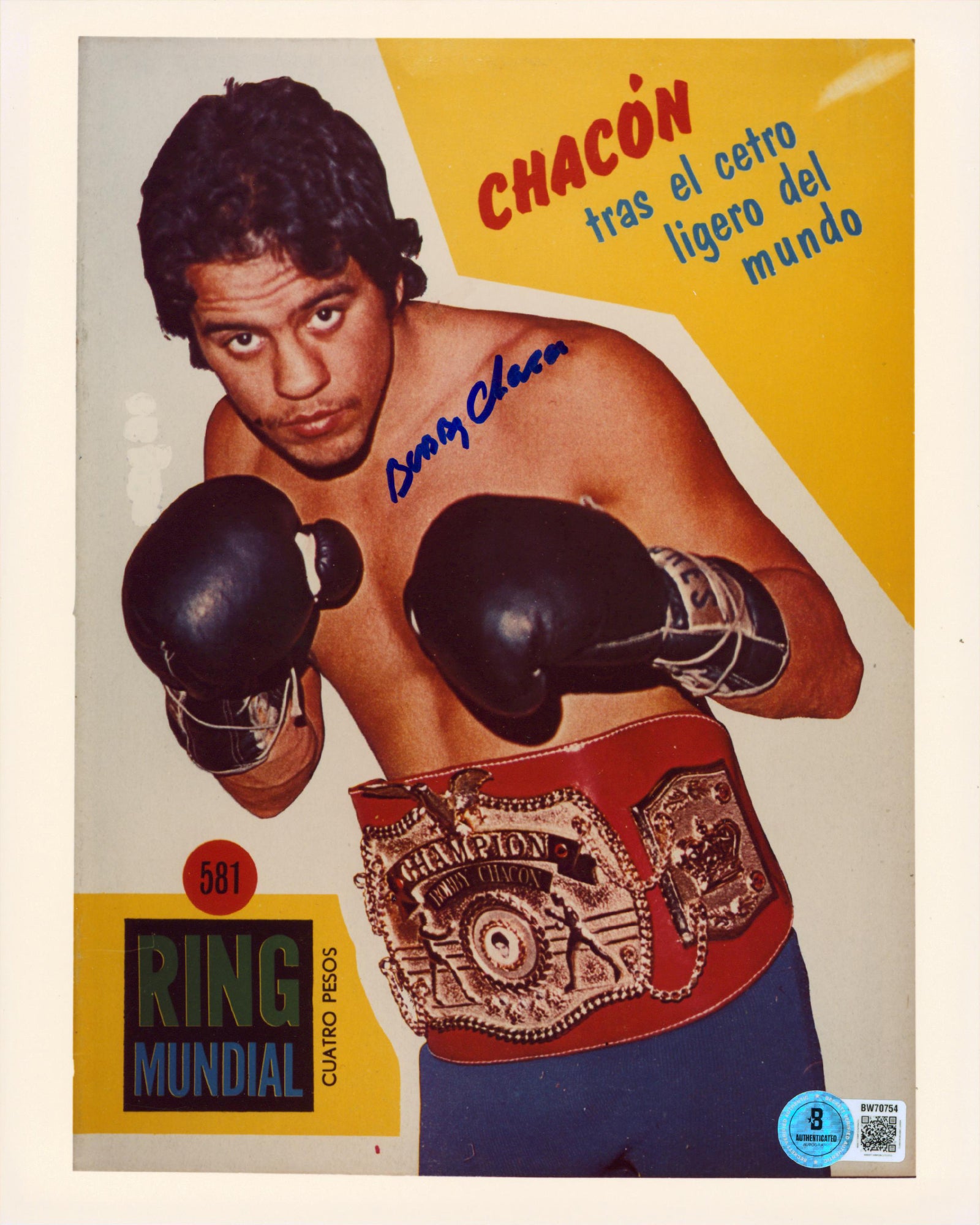 Bobby Chacon Authentic Signed 8x10 Vertical Photo Autographed BAS #BW70754