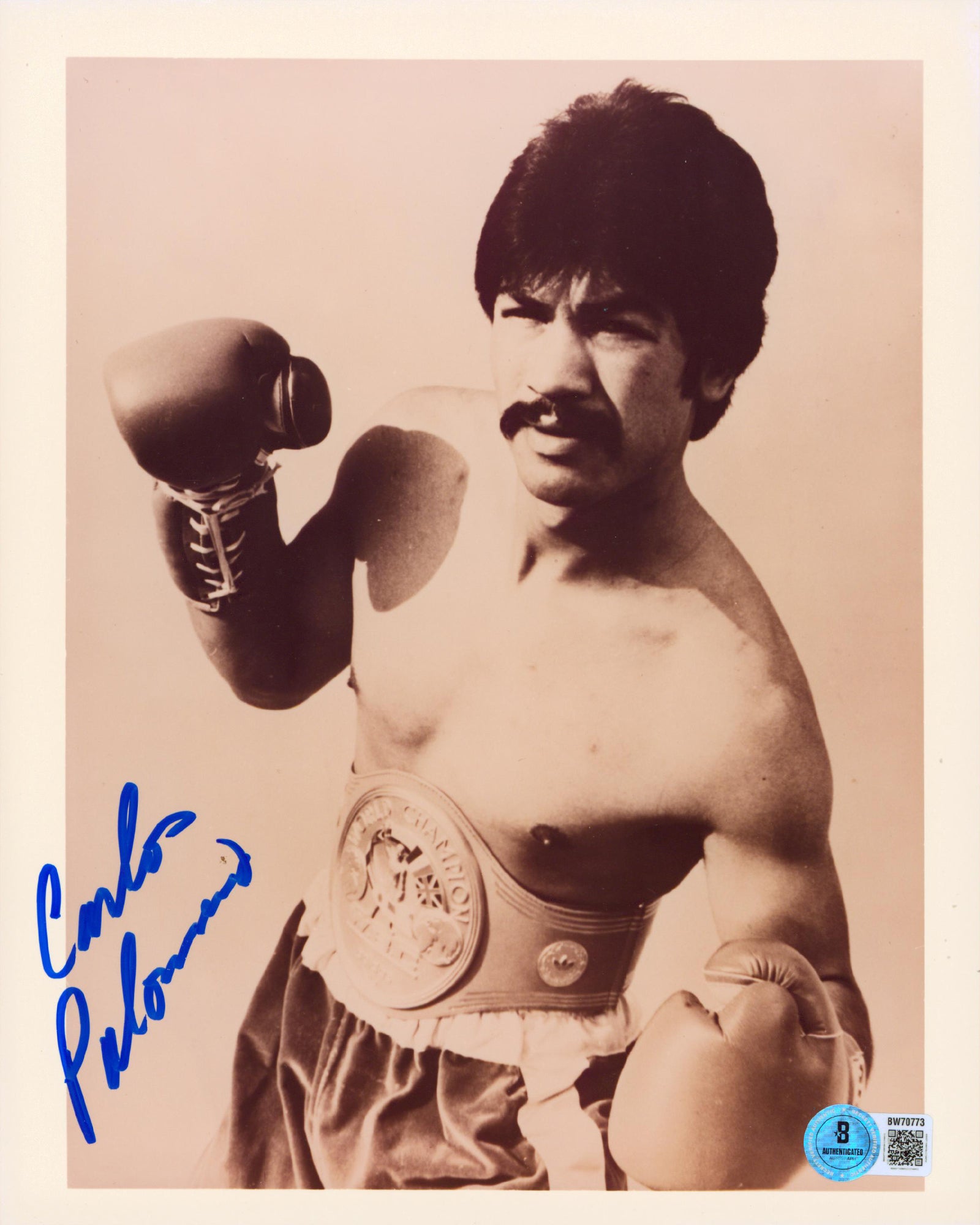 Carlos Palomino Authentic Signed 8x10 Vertical Photo Autographed BAS #BW70773