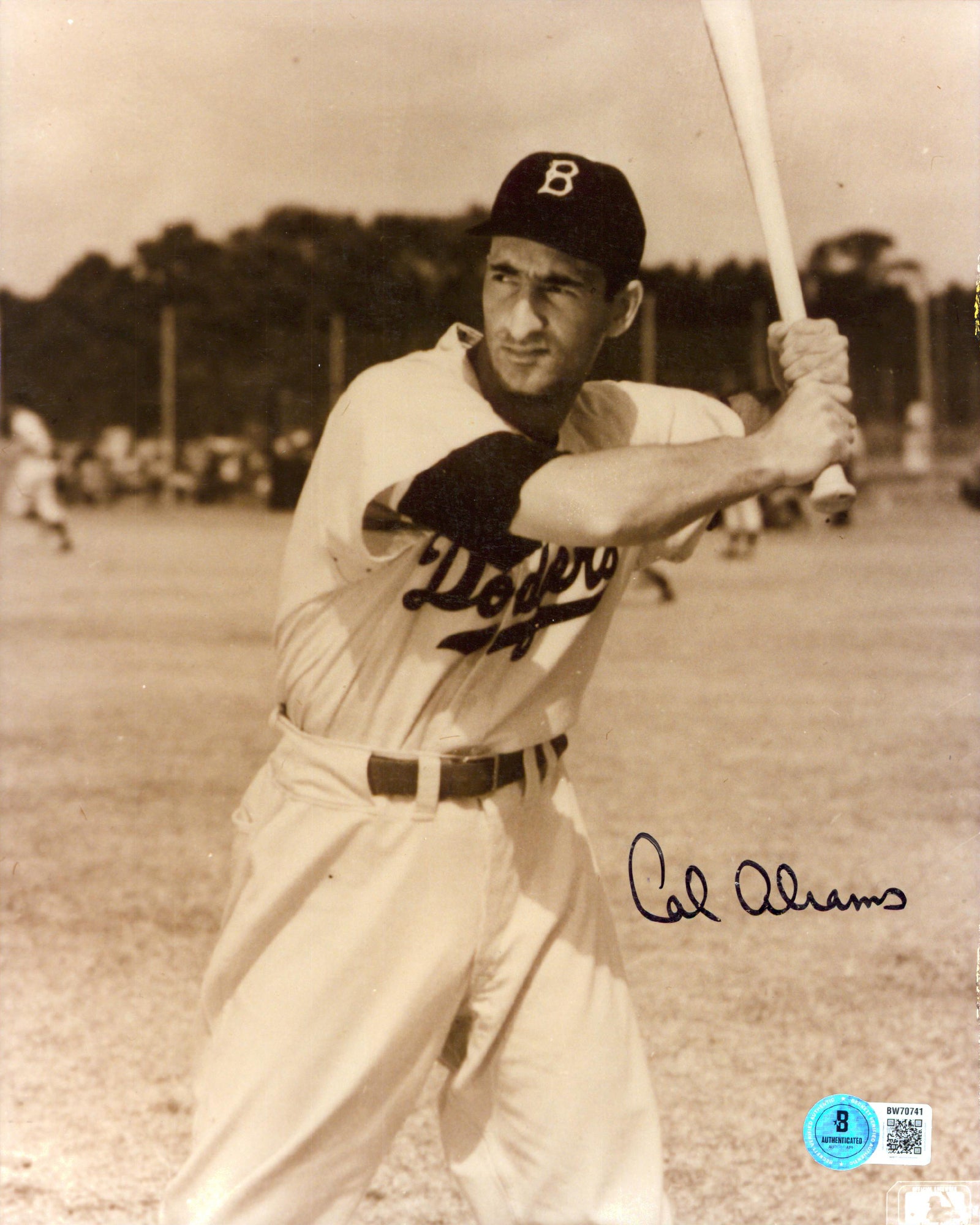 Dodgers Cal Abrams Authentic Signed 8x10 Vertical Photo Autographed BAS #BW70741