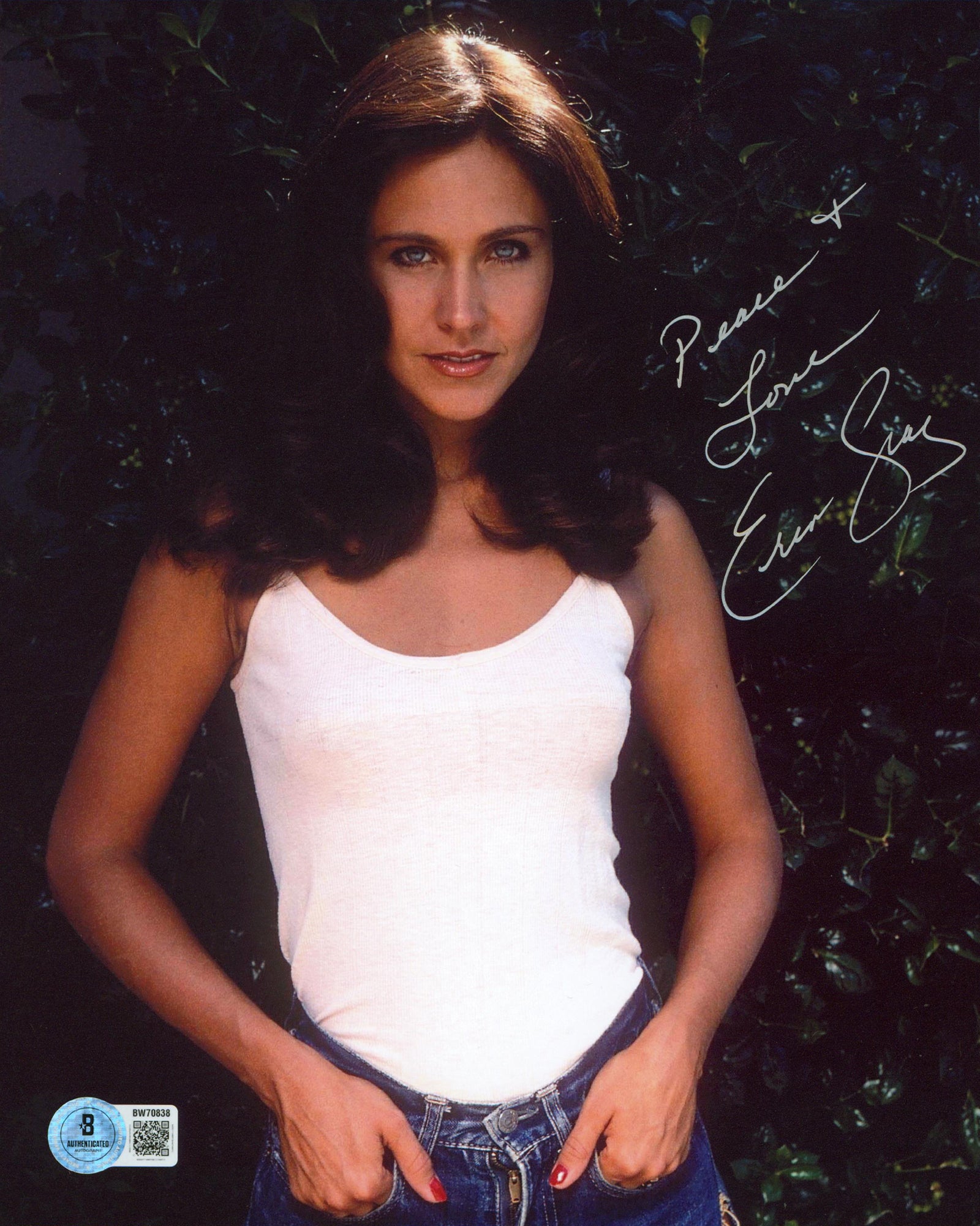 Erin Gray Buck Rogers "Peace & Love" Authentic Signed 8x10 Vertical Photo BAS 16