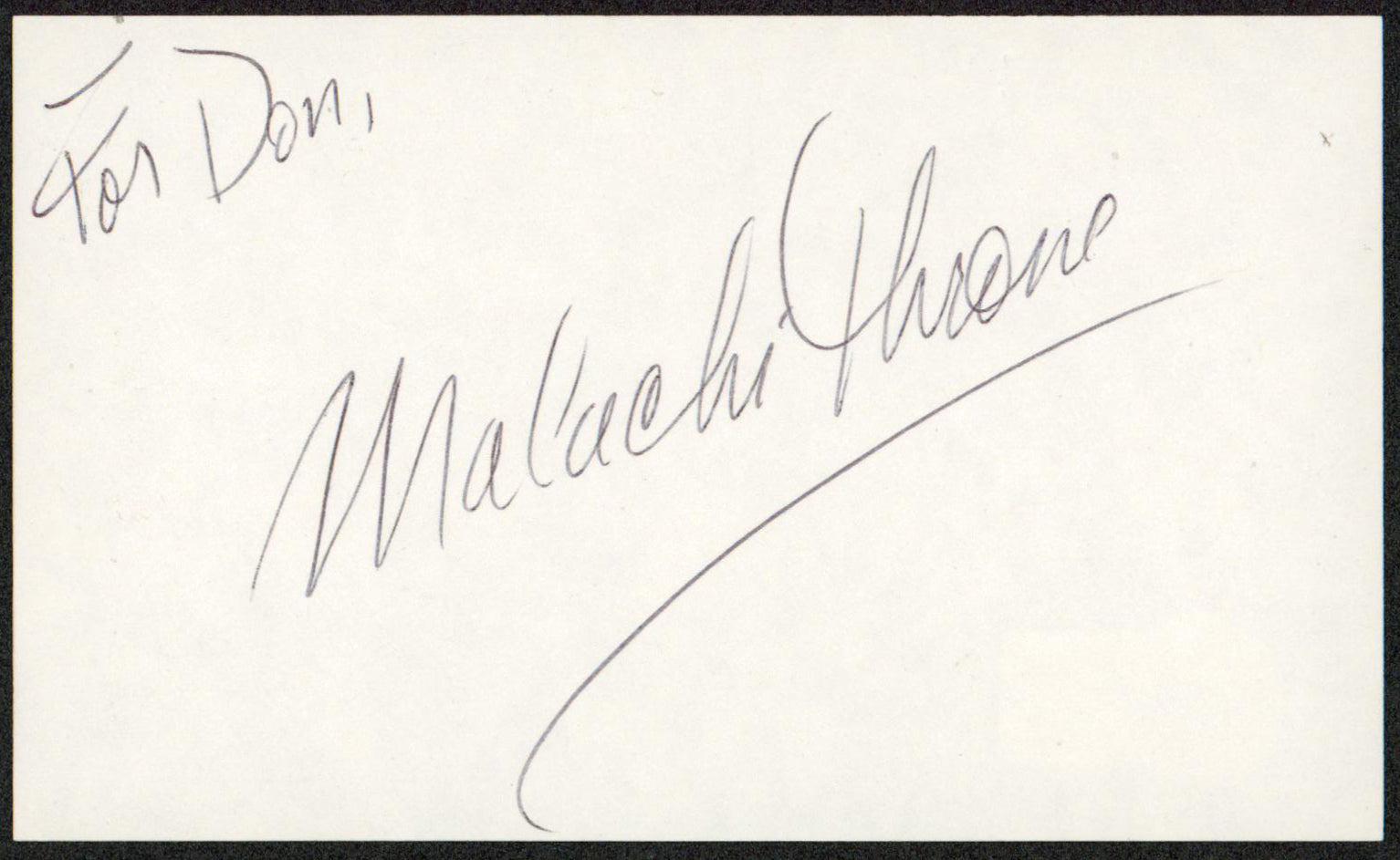 Malachi Throne It Takes A Thief "To Don" Signed 3x5 Index Card BAS #BW71067