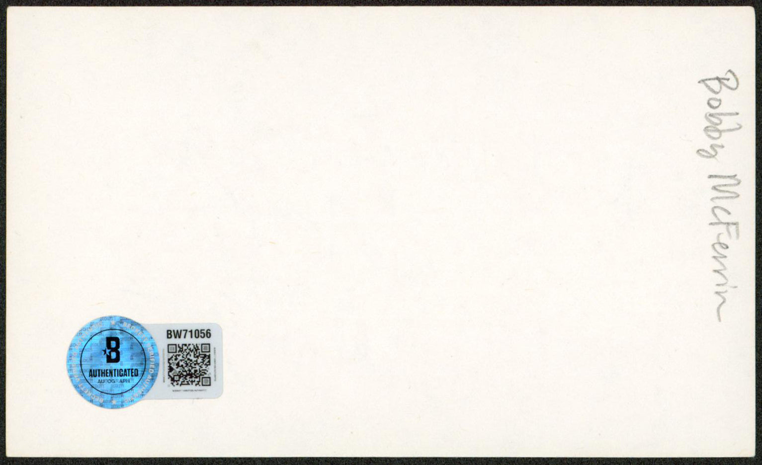 Bobby McFerrin "Don't Worry, Be Happy!" Signed 3x5 Index Card BAS #BW71056