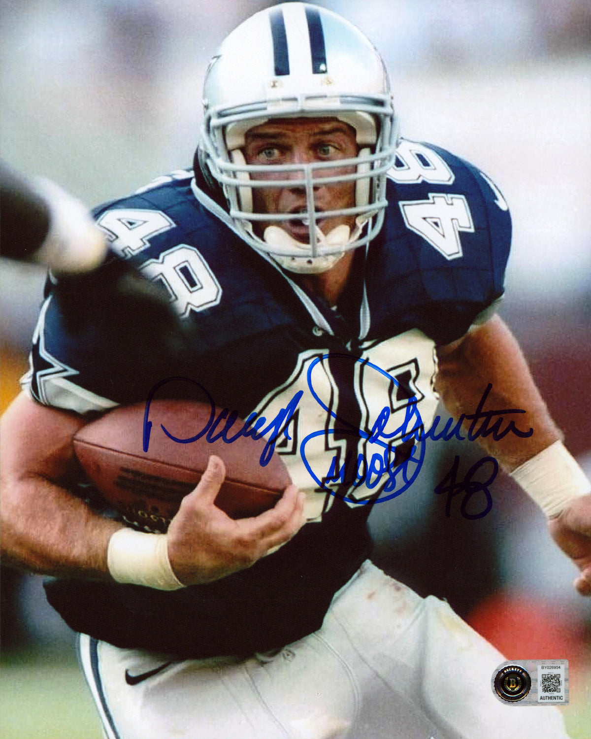 Cowboys Daryl Johnston "Moose" Authentic Signed 8x10 Vertical Photo BAS 3