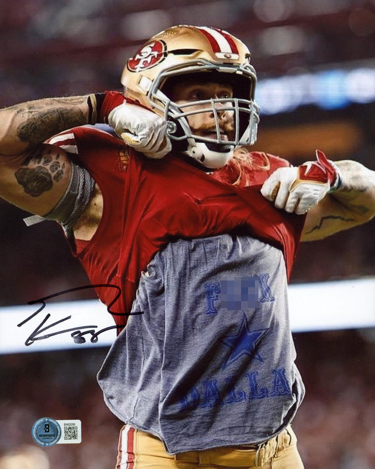 49ers George Kittle Authentic Signed 8x10 Vertical Photo BAS #BN62056