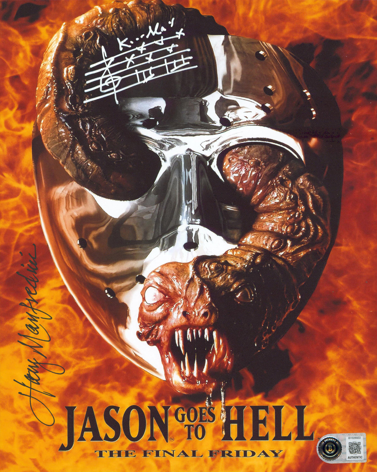 Harry Manfredini Jason Goes To Hell Signed 8x10 Photo W/ Sketch BAS #BY026922