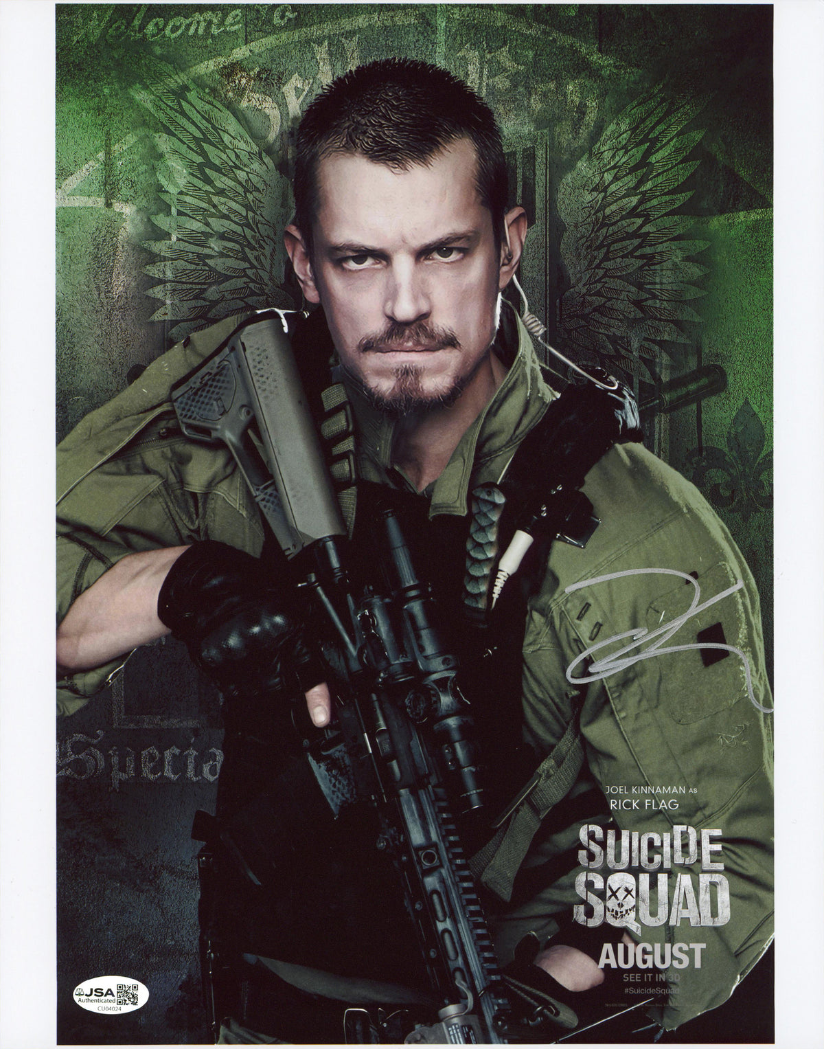 Joel Kinnaman Suicide Squad Authentic Signed 11x14 Vertical Photo JSA #CU04024