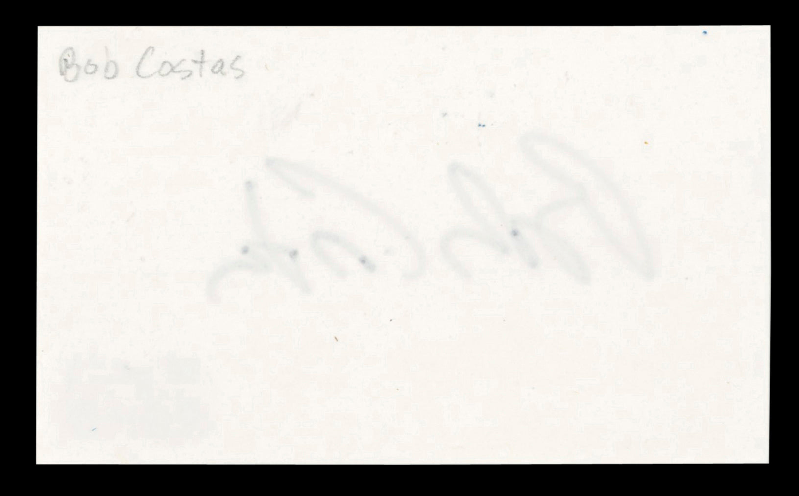 Bob Costas Broadcaster Authentic Signed 3x5 Index Card Autographed BAS #BT03518