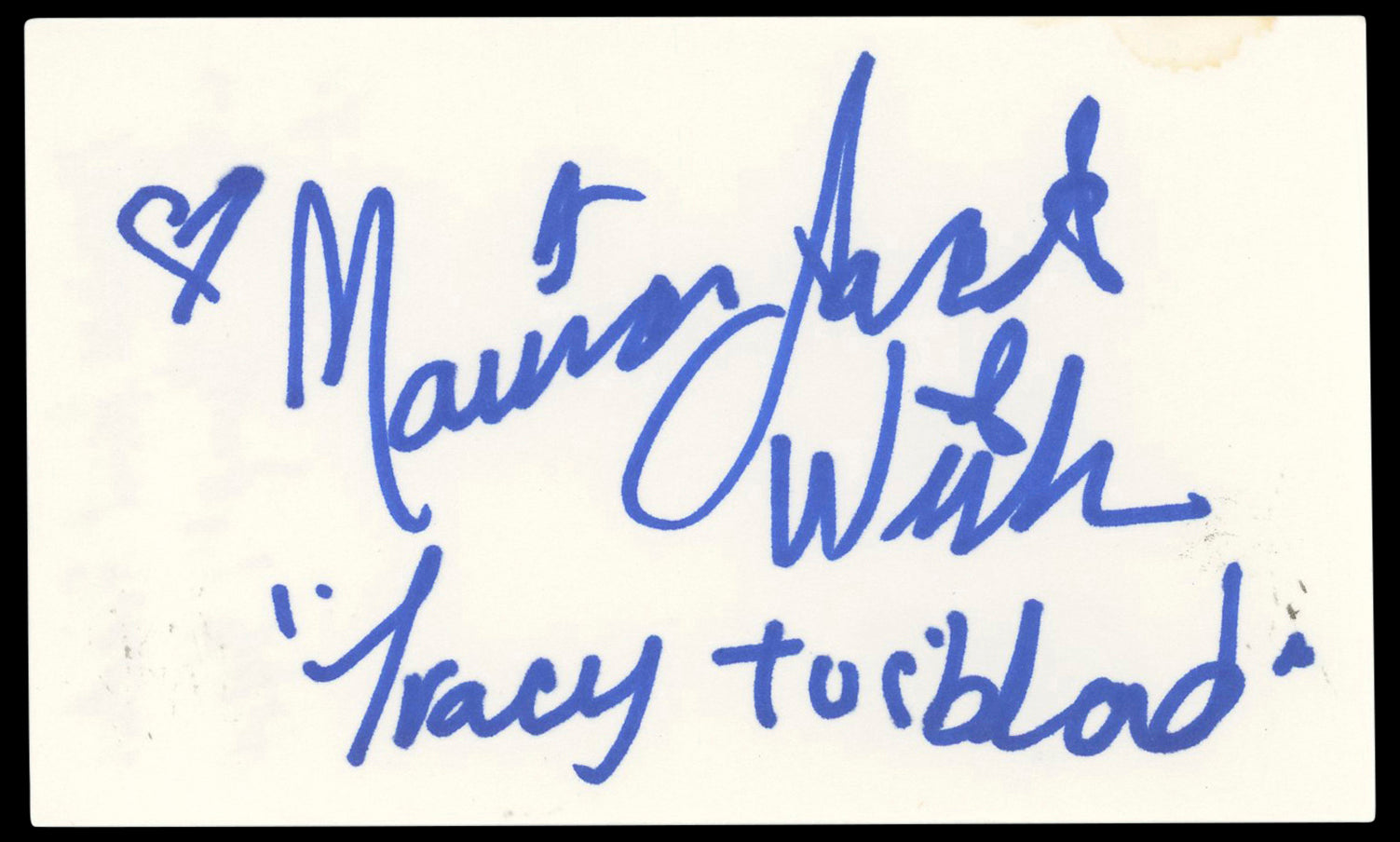 Marissa Jaret Winokur Hairspray Authentic Signed 3x5 Index Card BAS #BP50653