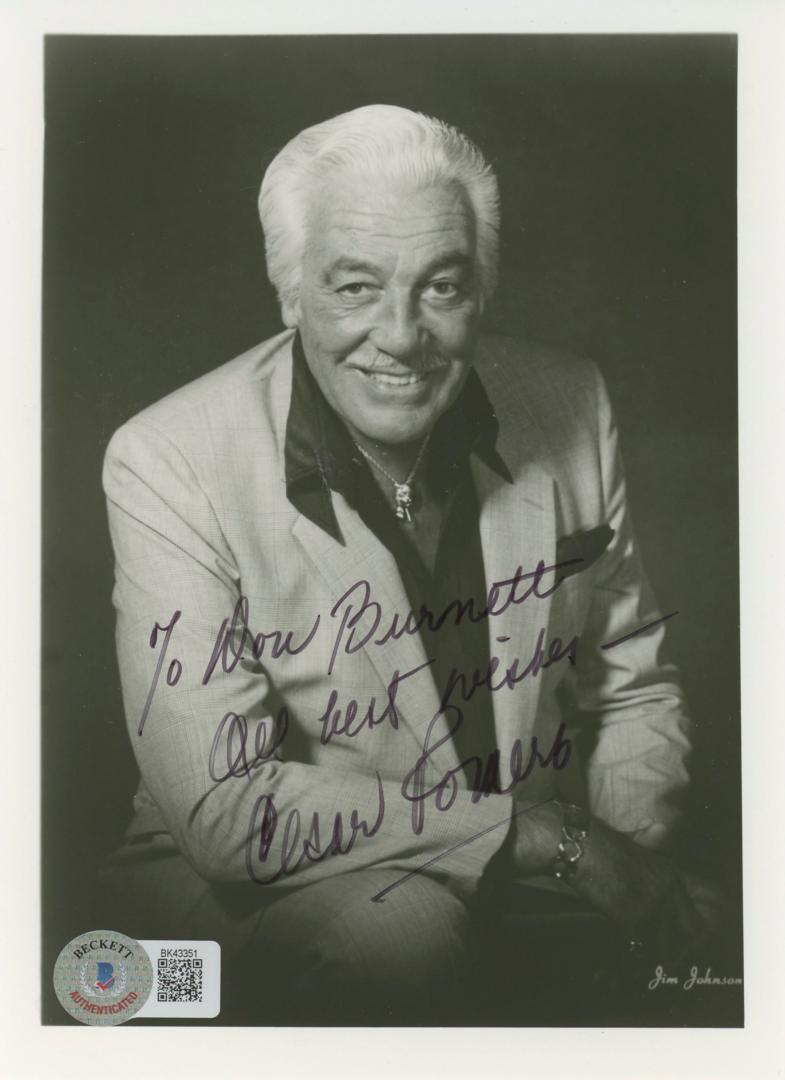 Cesar Romero Batman "Don Burnett All Best Wishes" Signed 5x7 Photo BAS #BK43351