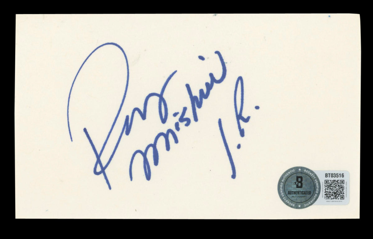 WWE Rey Mysterio Jr. Authentic Signed 3x5 Index Card Autographed BAS #BT03516