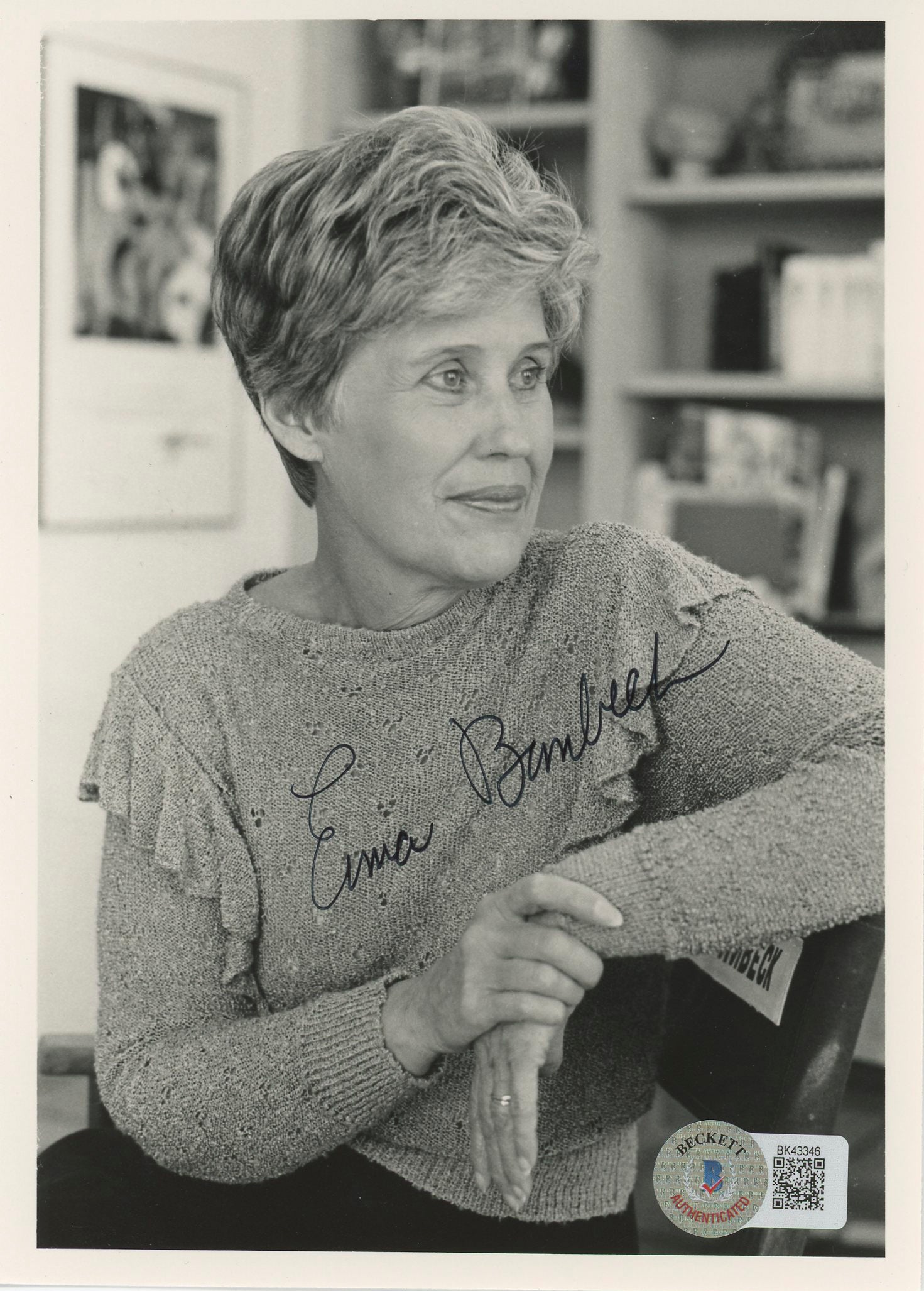 Erma Bombeck At Wit's End Authentic Signed 5x7 Black & White Photo BAS #BK43346