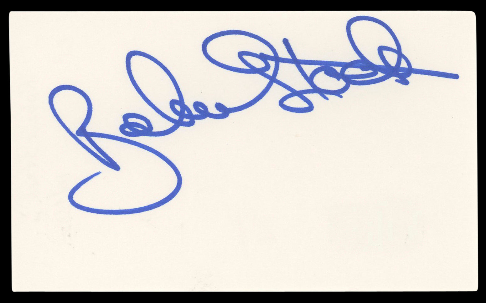 Robert Stack Airplane! Authentic Signed 3x5 Index Card Autographed BAS #BL96879
