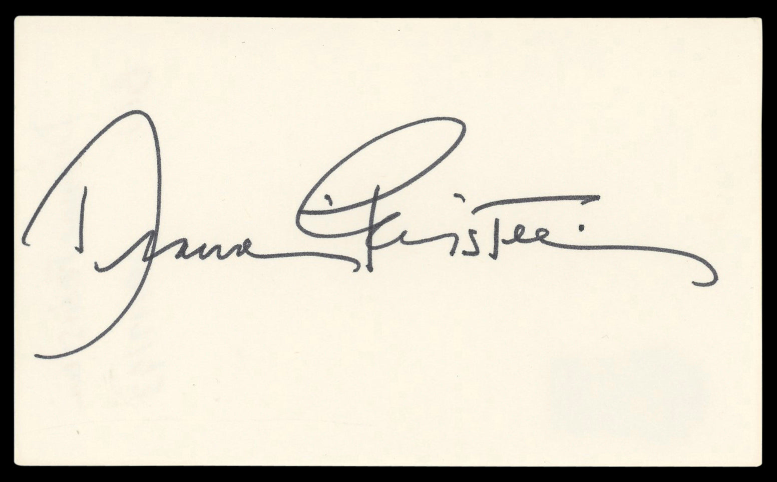 Dianne Feinstein Authentic Signed 3x5 Index Card Autographed BAS #BM56947