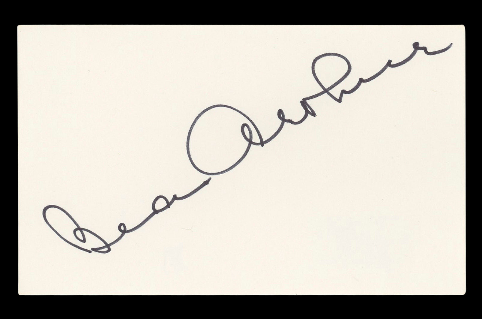 Bea Arthur The Golden Girls Authentic Signed 3x5 Index Card BAS #BL96516