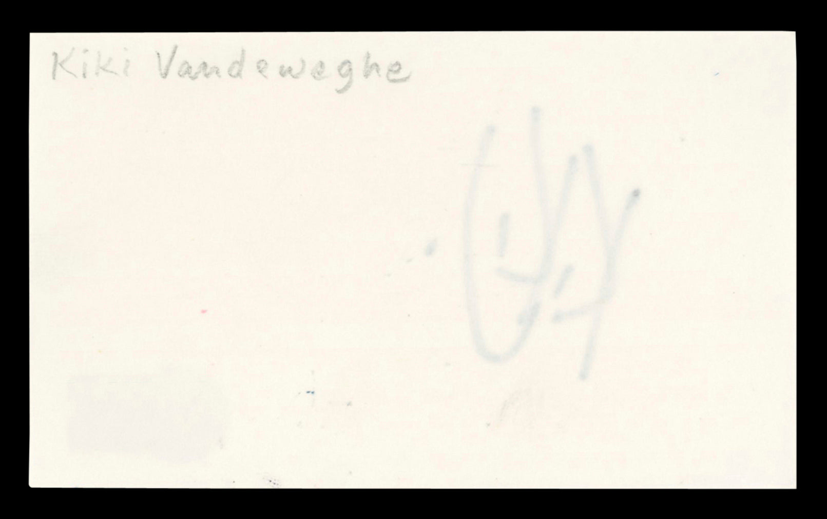 Mavericks Kiki VanDeWeghe Authentic Signed 3x5 Index Card BAS #BT03519
