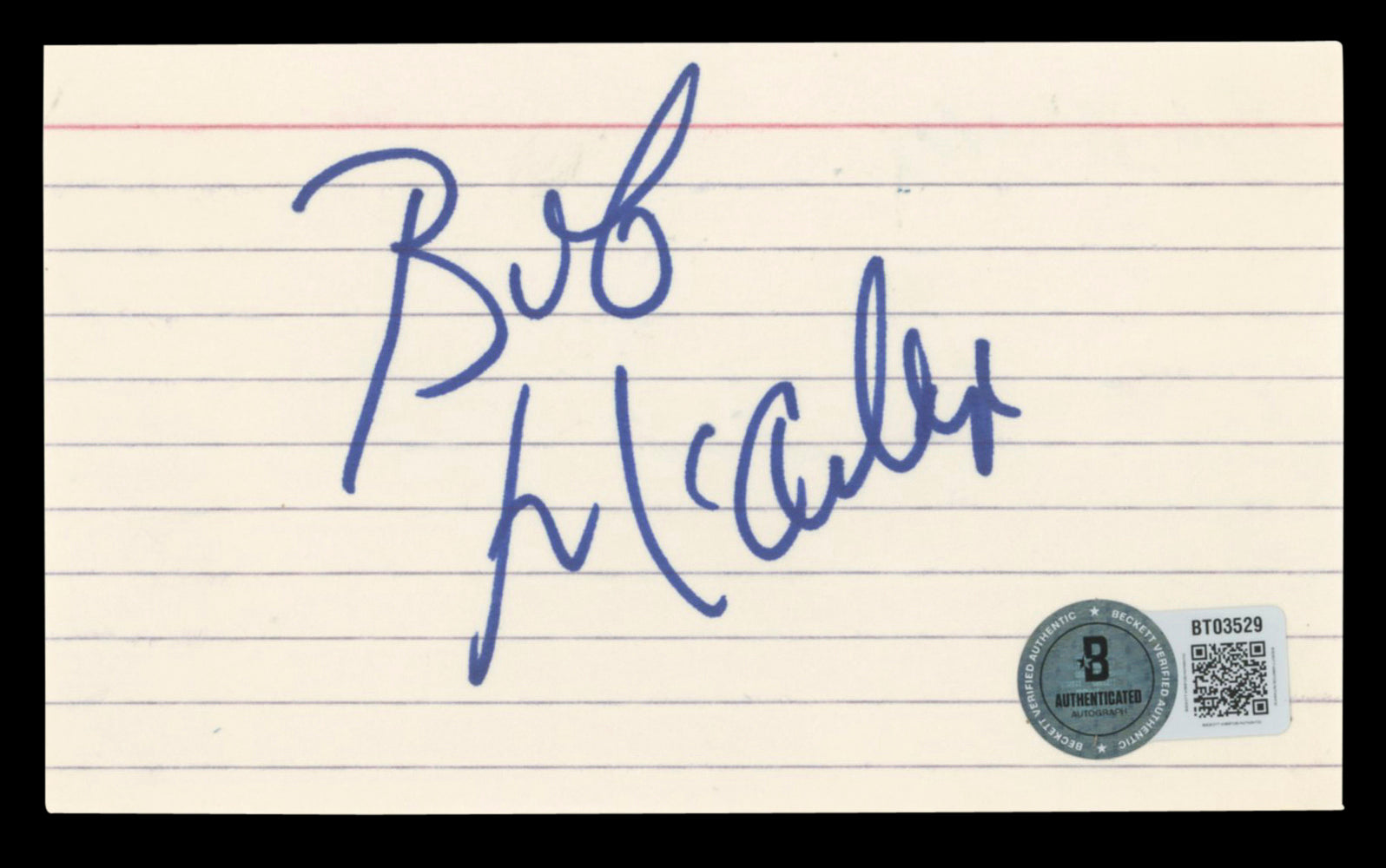 76ers Bob McAdoo Authentic Signed 3x5 Index Card Autographed BAS #BT03529