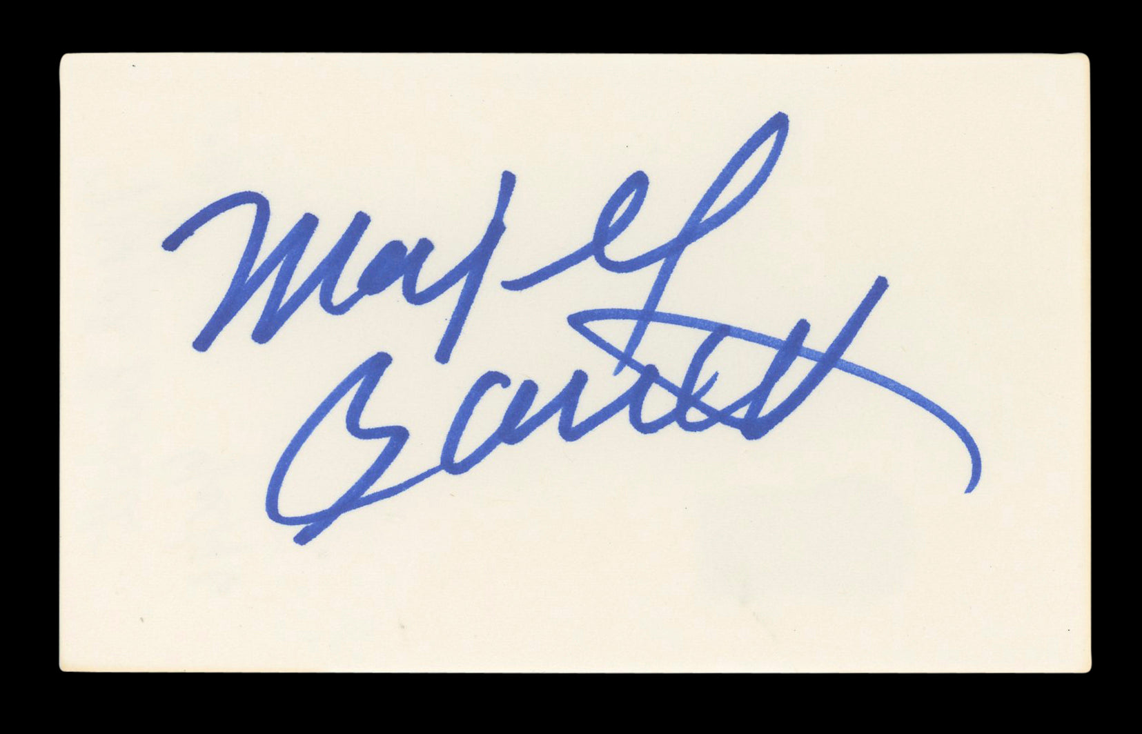 Majel Barrett Star Trek Authentic Signed 3x5 Index Card Autographed BAS #AD70353