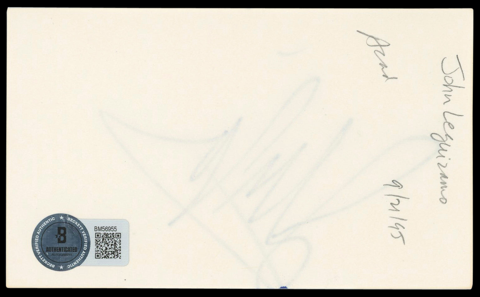 John Leguizamo Romeo & Juliet Authentic Signed 3x5 Index Card BAS #BM56955