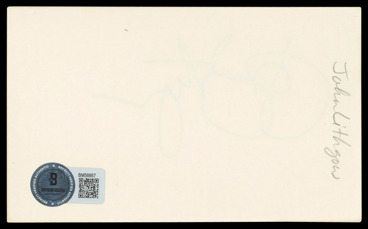 John Lithgow 3rd Rock From The Sun Authentic Signed 3x5 Index Card BAS #BM56957