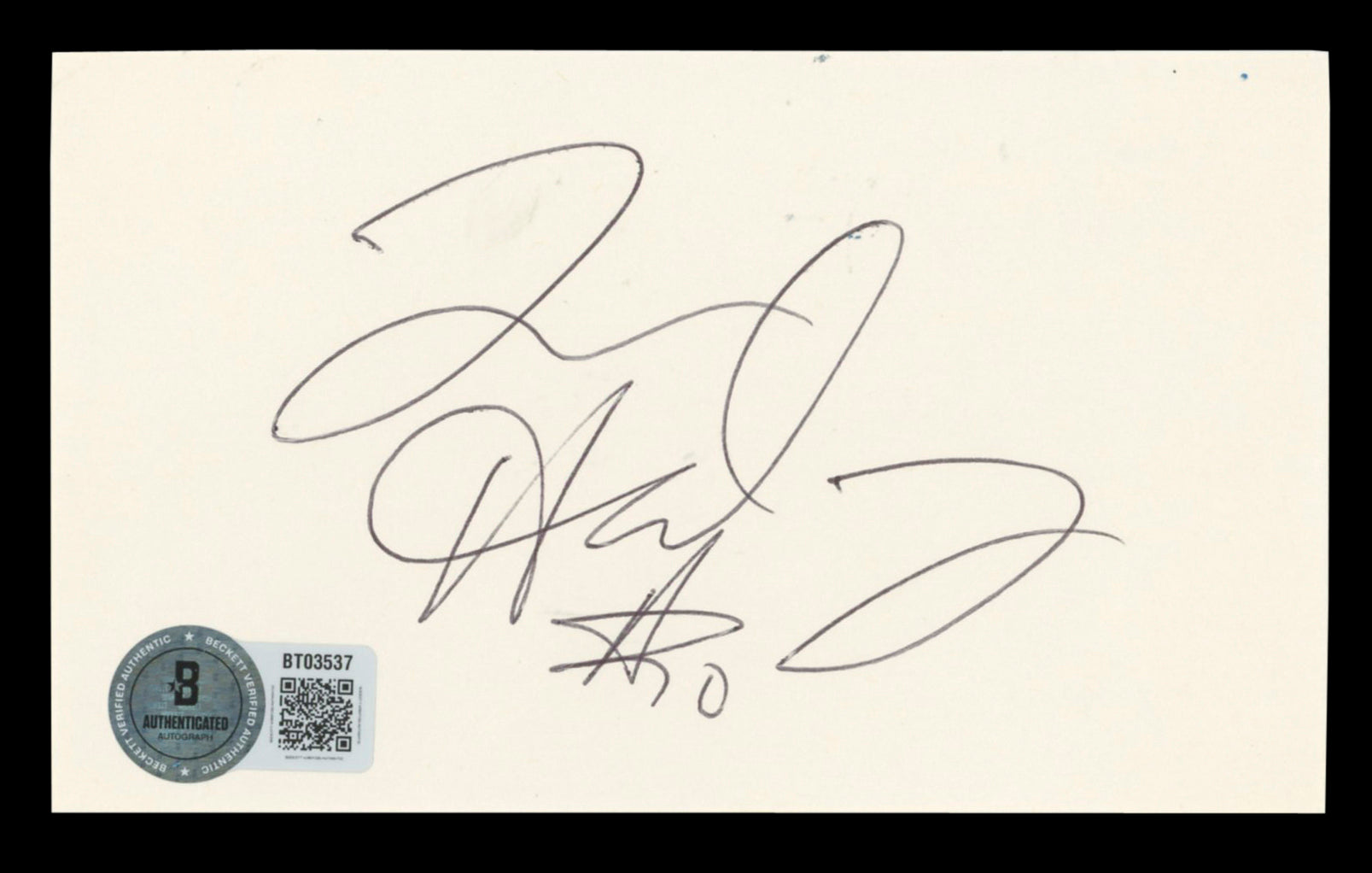 Warriors Tim Hardaway "#10" Authentic Signed 3x5 Index Card BAS #BT03537