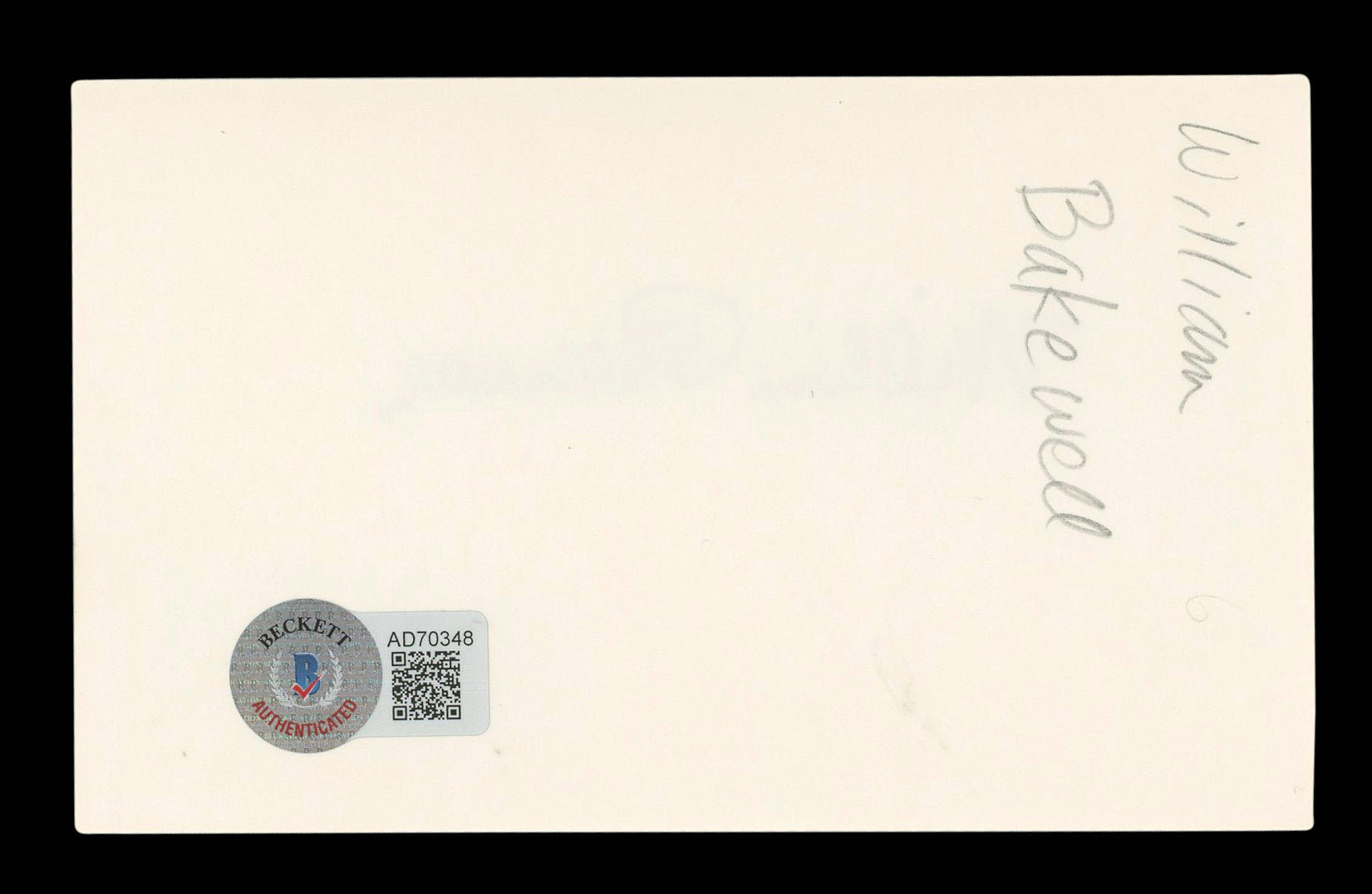 William Bakewell Quiet on the Western Front Signed 3x5 Index Card BAS #AD70348