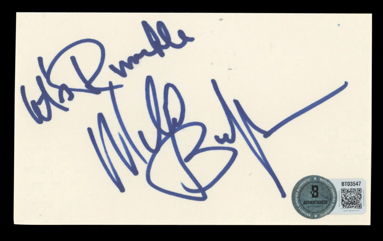 Michael Buffer "Let's Rumble" Authentic Signed 3x5 Index Card BAS #BT03547
