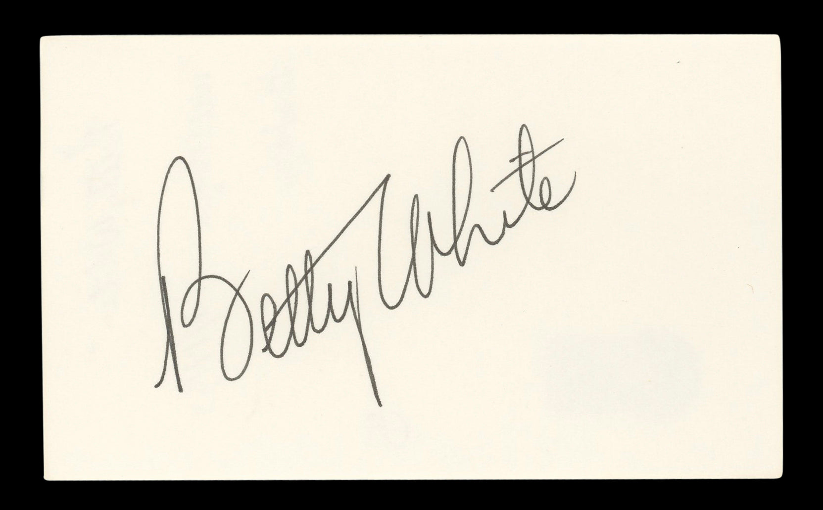 Betty White The Golden Girls Authentic Signed 3x5 Index Card BAS #BL96529