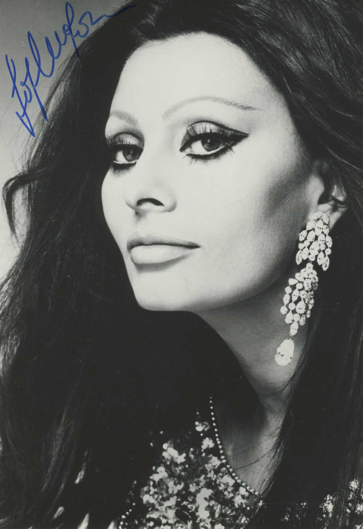 Sophia Loren Two Women Authentic Signed 4x5.75 Black & White Photo BAS #BK43320