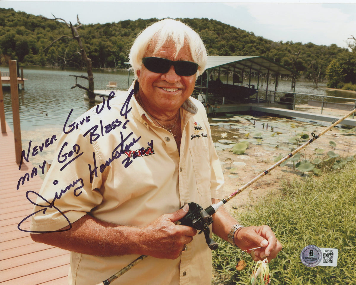 Jimmy Houston "Never Give Up May God Bless 2024" Signed 8x10 Photo BAS #BN73273